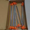 Cheardia 9 Pack Tent Stakes Heavy Duty, 9.75 Inch Yard Stakes Non-Rust Metal Tent Pegs Ground Stakes Tent Spikes for Camping Patio, Garden, Canopies, Grassland, Outdoor, Orange