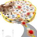 28-Inch Interactive Cat Play Mat with Automatic Rolling Ball – Motion-Activated Hide & Seek Toy for Indoor Cats