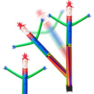 8ft Inflatable Air Waving Tube Dancer with Blower Set, Blow Up Inflate Santa Clause for Christmas Decorations (Santa Claus with Blue Shirt)