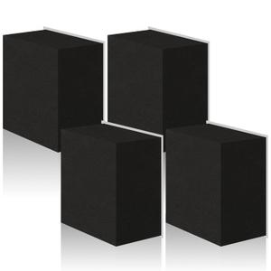 4 Pcs 2" Thick Foam Padding Sheet with Adhesive Backing Closed Cell 4 Inch x 4 Inch Self Stick Neoprene Insulation Foam Sheet Black for Furniture Cars Speakers