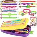 2 x Friendship Bracelet Making Kit, String Bracelets Maker Craft, Kids Jewelry Making Kit, Arts and Crafts for Kids, Christmas Birthday Gifts for Girls (Yellow Purple)