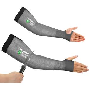 Schwer AIR-SKIN ANSI A6 Cut Resistant Arm Sleeves for Men & Women Gardening S903, Non-PFAS Arm Protectors for Thin Skin and Bruising, High Risk Arm Guards for Biting, Pet Grooming, Farming, Sports (Dark Grey)