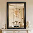 ROLOVE 23x34 Inch Antique Black and Gold Mirror for Wall, Ornate Baroque Decorative Mirror, Rectangle Vintage Wall Mirror for Fireplace & Entryway, Bathroom, Shatterproof Glass, Waterproof Frame