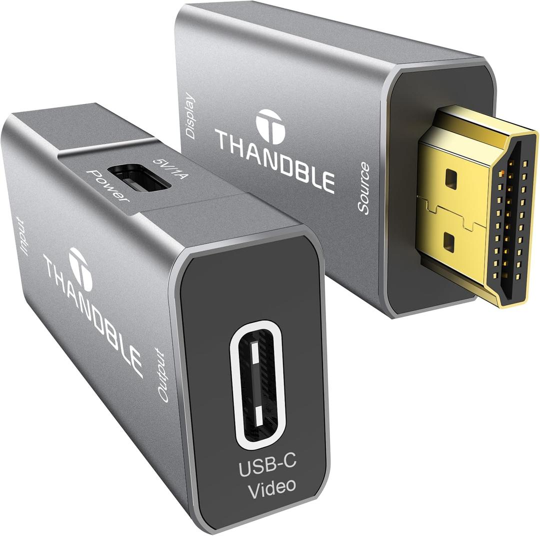 HDMI to USB C Adapter 4K60Hz, Unidirectional HDMI Male to USB C Female for Portable Monitor, AR Glasses XREAL One/Air 2 Pro/VITURE Pro/Rokid, PS4/5, Xbox, Switch, ROG Ally, Steam Deck-1Pack