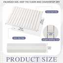 Nuanchu Large Stone Bath Mat 31.2" x 23.3" - Foldable Diatomite Bath Mat with Anti-Slip Pad Quick-Dry Large Bathroom Non-Slip Absorbent and Easy to Clean for Shower Entryway Kitchen Counter (White), 24.2" x 6.9"