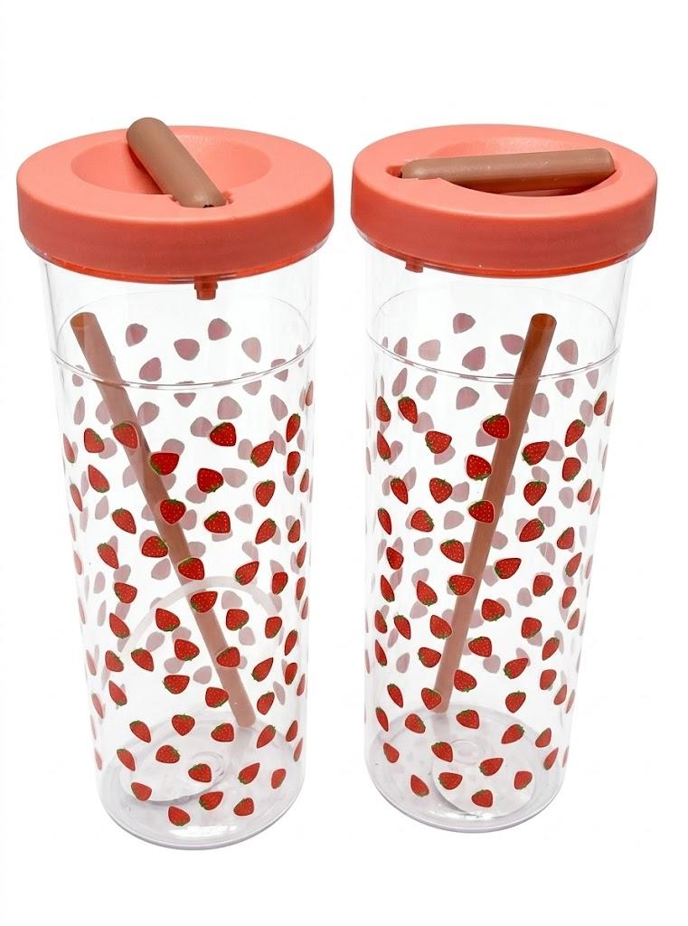 Fruits Infuser Water Bottle with straw 700 ml, 2pcs