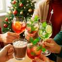 10 Pcs Winter Snowman Drink Stirrers Stainless Steel Christmas Coffee Stirrers Metal Reusable Swizzle Sticks Snowman Cocktail Stir Stick Chocolate Hot Cocoa Supplies for Winter Party Decor