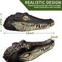 Floating Alligator Head,Alligator Head Decoy for Pool,Resin Crocodile Head for Swimming Pool and Pond,Deterrent Ducks,Predator,Heron etc,Outdoor Statues,Garden Home Decor Art