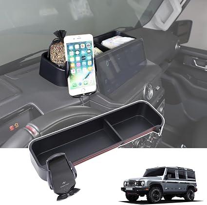 Dash Storage Tray Insert Behind Screen Organizer Storage Compatible with INEOS Grenadier 2020-2024 Accessories, New Upgraded Dashboard Tray with Cell Phone Holder Phone Key Organizer(Style D)