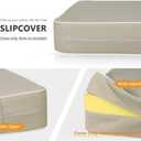 Porch Shield Outdoor Cushion Slipcovers Patio Chair Seat Cushion Covers Set 4 Waterproof Fade Resistant 24 x 22 x 4 inch, Beige