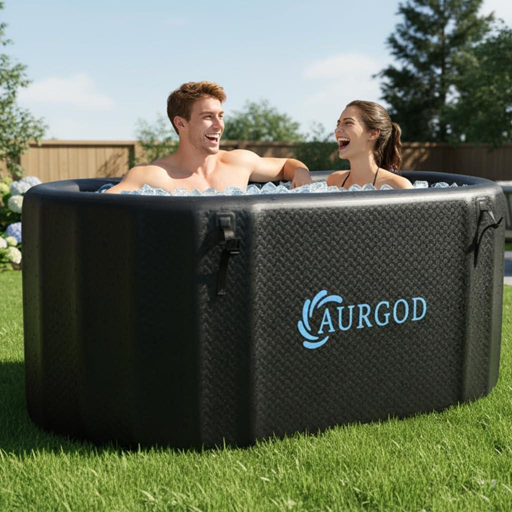 238Gallon Inflatable Cold Plunge Tub for Recover, Upgraded Thickened 2 Person Ice Bath Tub, Bathtub Adult, Insulated Lid, Pump, Strong Handbag