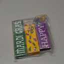 Moucuny 4 Pcs Mardi Gras Decorations Mardi Gras Wooden Sign Carnival Table Centerpiece Carnival Tiered Tray Decor Decorative Faux Book Stack Block for Masquerade Party Fireplace Mantel Shelf