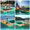 Inflatable Floating Dock, Portable Inflatable Island Platform, with Air Pump, Repair Kit & Carry Bag, Inflatable Dock Platform for Swimming, Lake, Pool, Beach, 10FT x 7.2FT