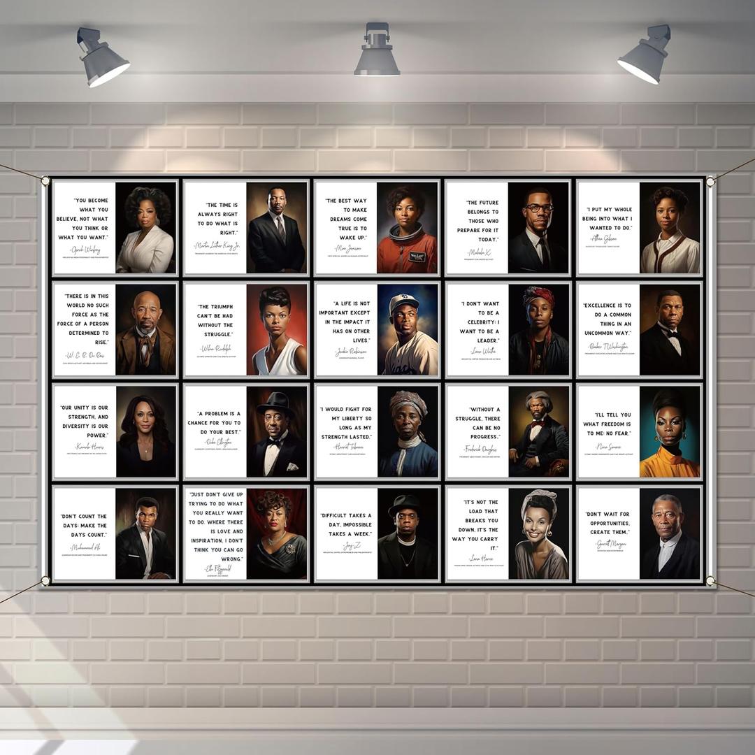 Black History Month Bulletin Board Decorations Historical Famous People Photo Booth Backdrop for School Classroom Hallways Decor