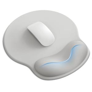 Mouse Pad with Wrist Rest, Ergonomic Mouse Pads for Desk, Office Non-Slip Mousepad with Gel Wrist Support(Light Gray, 10.6''L x 9''W)