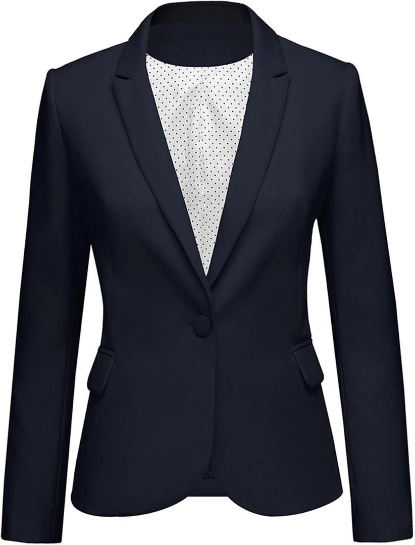 LookbookStore Womens Notched Lapel Pockets Button Work Office Blazer Jacket Suit, XL