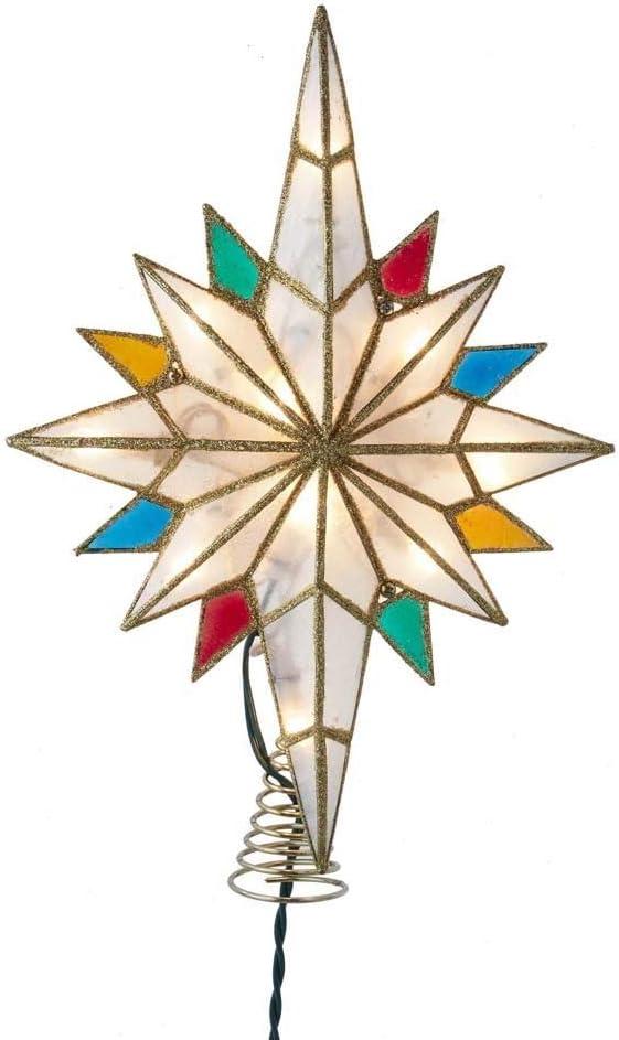 Kurt S. Adler 10-Light Bethlehem Capiz Star Multi-Tip Treetop