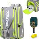 Pickleball Bag - Large Paddle Bag for 4 Paddles & Accessories - Fence Hook, Extra Pockets, Shoe Compartment (15.5"L*9.84"W*22"H, Grey)