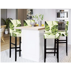 Jacquard Bar Chair Stool Cover - 4 Pack Stretch Bar Stool Covers With Backs Barstool Slipcovers Bar Stool Chair Covers Chair Slipcover Pattern For Short Swivel Dining Chair Counter Height Side Chairs