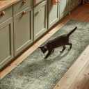 Machine Washable Kitchen Runner Rug: 2'6"x8' Hallway Rug Non Slip Low-Pile Stain Resistant Soft Carpet Runners for Entryway Hallways Kitchen Laundry Room Beside Farmhouse (Black and Green)