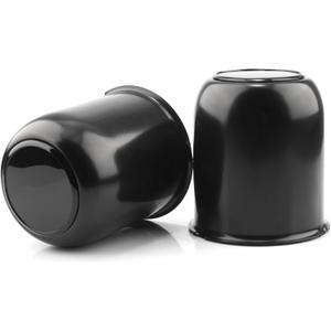 2Pcs 3.19inch Trailer Wheel Center Caps Push Through 3.19" Bore 3.78" Tall Hub Cap for Truck SUV RV Wheel Rim, High Gloss Black Wheel Cover