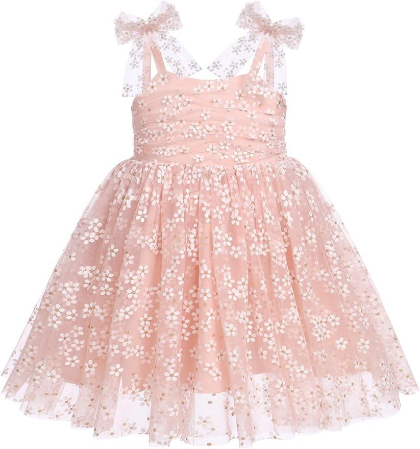 Baby Girls Tutu Dress Summer Sleeveless Backless Princess Birthday Party Dresses Sequin Ruffle Tulle Bowknot Sundress, Size 100