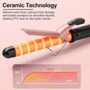Curling Iron Wand Ceramic Barrel Hair Curler with Clamp, Adjustable Temperature, Dual Voltage Travel (1 inch)