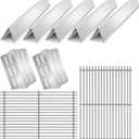 2Pack 9MM 7524 7528 Cooking Grates with 7622 Heat Deflectors 7620 Flavorizer Bars for Weber Genesis Grill Replacement Parts E-310 E-320 E-330 S-310 S320 S-330 EP-310 EP-320