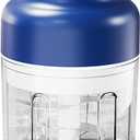 Electric Mini Food Chopper, 250ML Portable Garlic Chopper with USB Charging Function, Mini Food Slicer for Onion Vegetables Chili Ginger Meat Nuts Fruits Salad