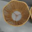 VIHOSE 2 Pack Rattan Lampshade Boho Vertical Striped Rattan Lampshade Replacement with Petal Edges for Table Chandelier Wall Lamp Living Room Bedroom Farmhouse(Brown)