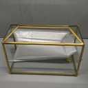 Glass Wedding Card Box with Lock, 12.6x5.9x9 inches Large Gold Card Boxes for Wedding Reception, Keepsake Display, Graduation, Party Centerpiece Decorative Box