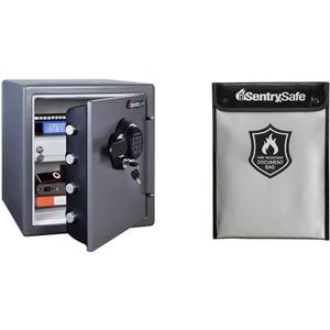 SentrySafe Fireproof and Waterproof Safe + SentrySafe Fire and Water Resistant Document Bag
