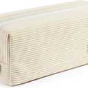 KALIDI Large Pencil Case Corduroy Pencil Pouch Box Cute School Supplies for Teen Girls Boys, Beige