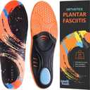Plantar Fasciitis Pain Relief Orthotic Insoles,Full-Length Sports Inserts with Good Arch Support,Ideal for Running,Walking,All-Day Standing,No Trimming,Easy to Use,Full Size (MEN7.5 | WOMEN9.5--(260mm), Black+orange)