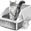 High-Sided Stainless Steel XL Cat Litter Box for Cats