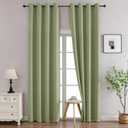 Simplebrand Sage Green Curtains for Bedroom Living Room 96 Inches Long 2 Panels Set, Room Darkening Thermal Insulated Curtains & Drapes, Solid Grommet Noise Reducing Window Treatment, W50 x L96 Inch