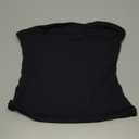 Medium Length Side Ribbed Seamless Tube Top, Made in USA, Black, S