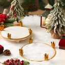 Thyle 30 Pcs Metal Christmas Advent Wreath Rings Bulk Gold Advent Wreath Candle Holder Xmas DIY Taper Candle Rings Table Candelabra Holder for Church Supply Home Table Centerpiece Festival Decoration