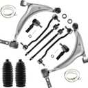 Front Lower Control Arm Sway Bar Tie Rod Suspension Kit Compatible with Nissan Altima 2002-2006, Maxima 2004-2008 All Models [Replace#K620167, K620166, K90352, K90353, ES3407, EV427]