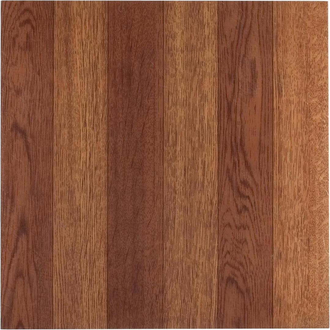 Tivoli Self Adhesive Vinyl Floor Tiles, 45 Tiles - 12" x 12", Medium Oak Plank-Look - Peel & Stick, DIY Flooring for Kitchen, Dining Room, Bedrooms, Basements & Bathrooms by Achim Home Decor