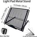 A3/A2 Light Pad Metal Stand - 12 Angles Adjustable Non-Skidding Holder for Laptop, Light Board/Box/Table, Tracing for 5D Diamond Painting | Sketching | Drawing