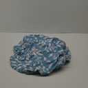 Round Vinyl Fitted Tablecloth with Flannel Backing Elastic Table Cloth Waterproof Oil-Proof Plastic Cover (Large Round Fits Table up 45"-56" Diameter, Blue Leaves)