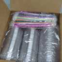 50PCS 12 oz Clear Plastic Cups with Lids and Colorful Straws, Round Bottom Disposable To Go Iced Coffee Smoothie Juice Boba Cups, PET Party Cups for Holiday, Birthdays, Picnics, Takeut, Office (EXP 11/28/35)
