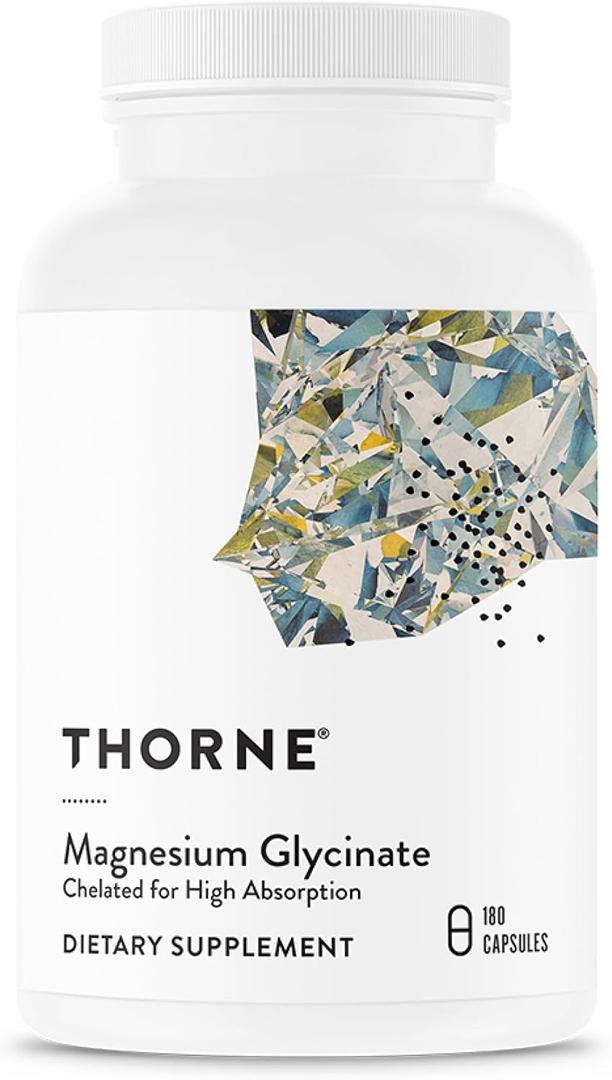 THORNE Magnesium Glycinate, Chelated Magnesium Supplement, 180 Capsules