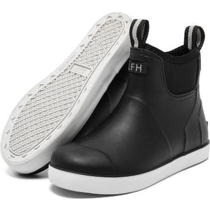 Kids Deck Boots,Waterproof Ankle Rain Boots for Boys and Girls Non-Slip High-Performance Rubber Boots Water Shoes Child Chelsea Booties for Fishing, Boating, Camping, Farming,Garden, School Play (5 Big Kid, Black)