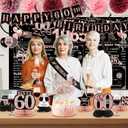 60th Birthday Decorations for Women, Rose Gold Back In 1965 Birthday Banner Decorations, Happy 60th Birthday Cake Topper, Balloons, Backdrop, Sash Party Supplies for Women