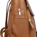 KKXIU Quilted Trendy Leather Backpack Purse for Women and Ladies Shoulder Travel Daypacks Bags (Brown)