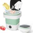 Mini Portable Washing Machine  12L Foldable Washer with 3 Modes & Blue Light Disinfection  Ideal for Baby Clothes, Underwear & Socks  Perfect for Travel, Camping, Apartments & Hotels