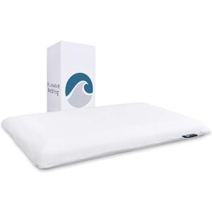 Bluewave Bedding Super Slim Gel Memory Foam Pillow for Stomach and Back Sleepers - Thin, Flat Design for Cervical Neck Alignment and Deeper Sleep (3.25-Inches Height, King Size)