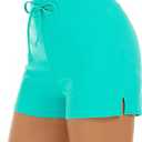 Tournesol Women's Swim Shorts High Waisted Bathing Suit Bottoms Swimsuit Tankini Boy Shorts with Liner (Large, Green)